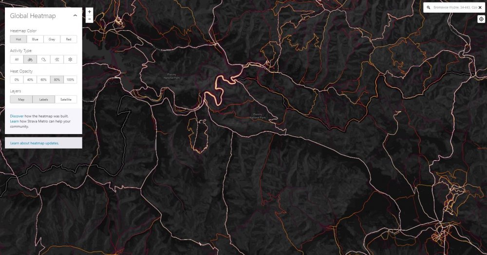 strava heatmap pieniny.JPG